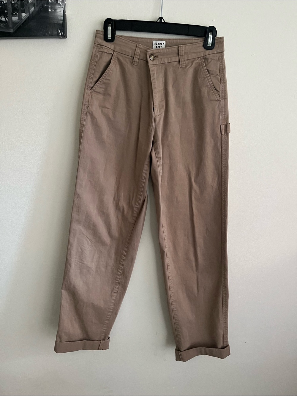 Sunday Best Brown Tan Chinos with Utility Loop- Size Medium waist 27 inch